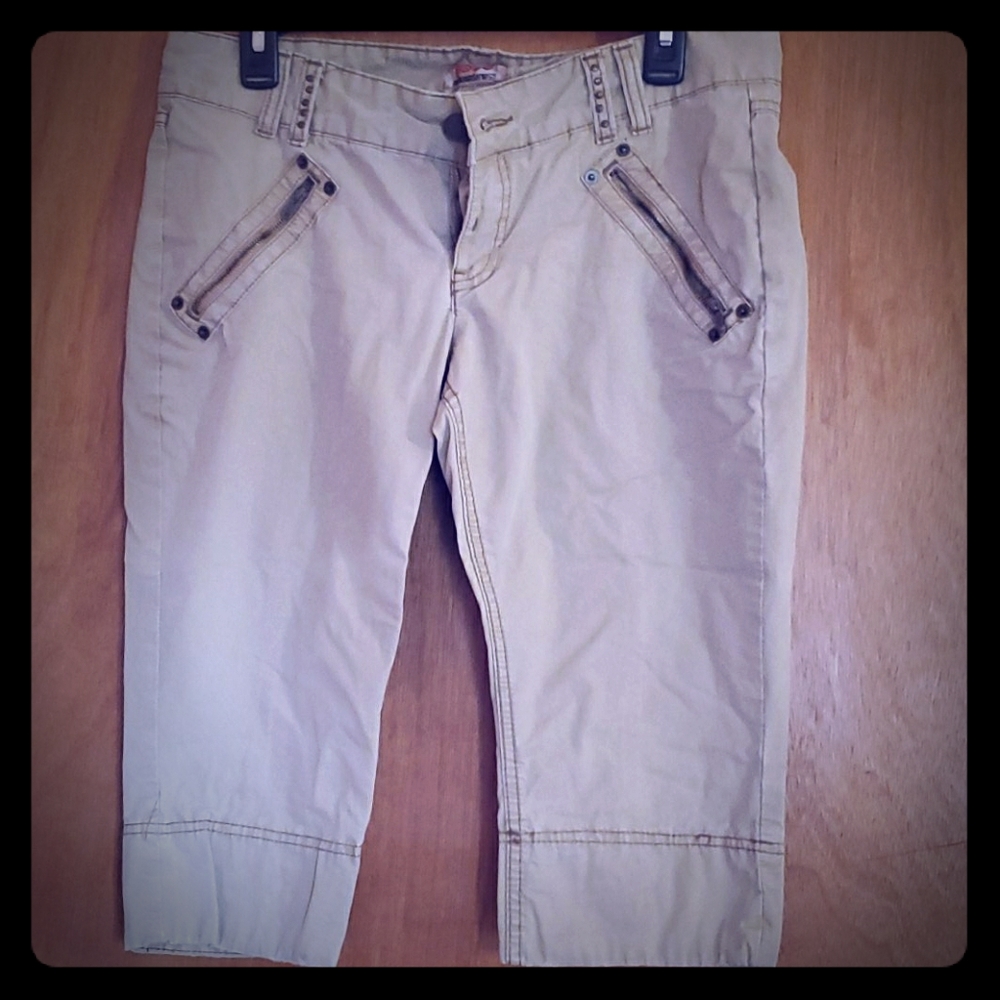 Khaki Capri shorts